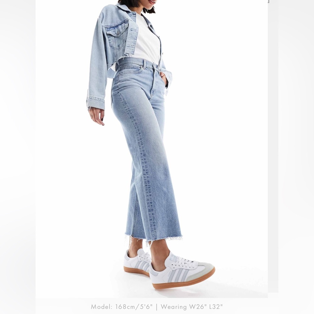 ASOS Cropped Straight Women's Jeans in light mid blue